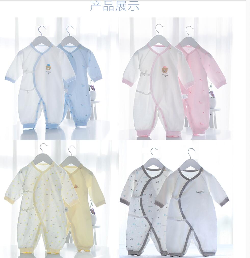 宝宝纯棉和尚服婴儿保暖连体衣秋冬季新生儿衣服0-3个月